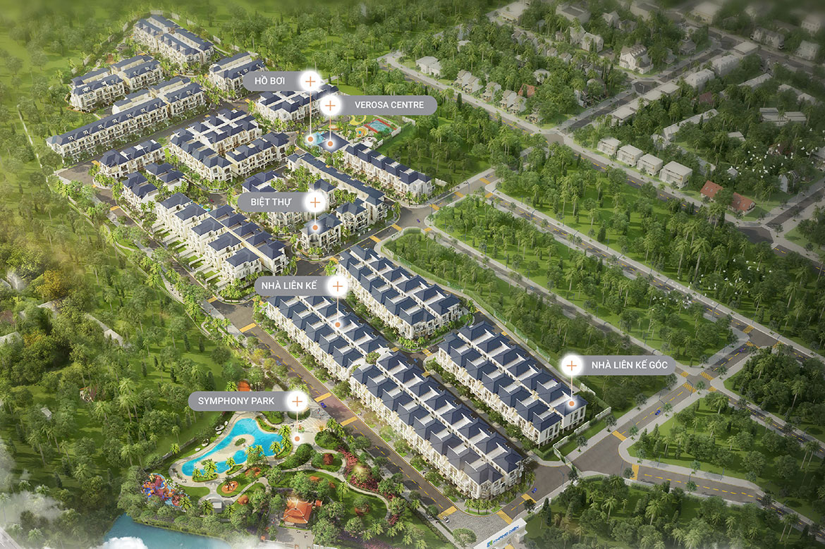 Mặt bằng tổng thể dự án nhà phố biệt thự Verosa Park Khang Điền Quận 9