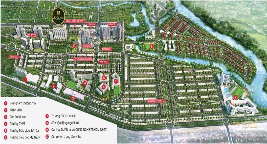 Bặt bằng tổng thể dự án khu dân cư Cát Lái quận 2 Tp Thủ Đức, Tp Hồ Chí Minh