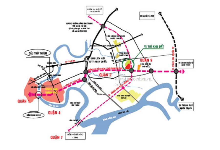 Bản đồ Vị trí dự án đất nền nhà phố Khang An Quận 9